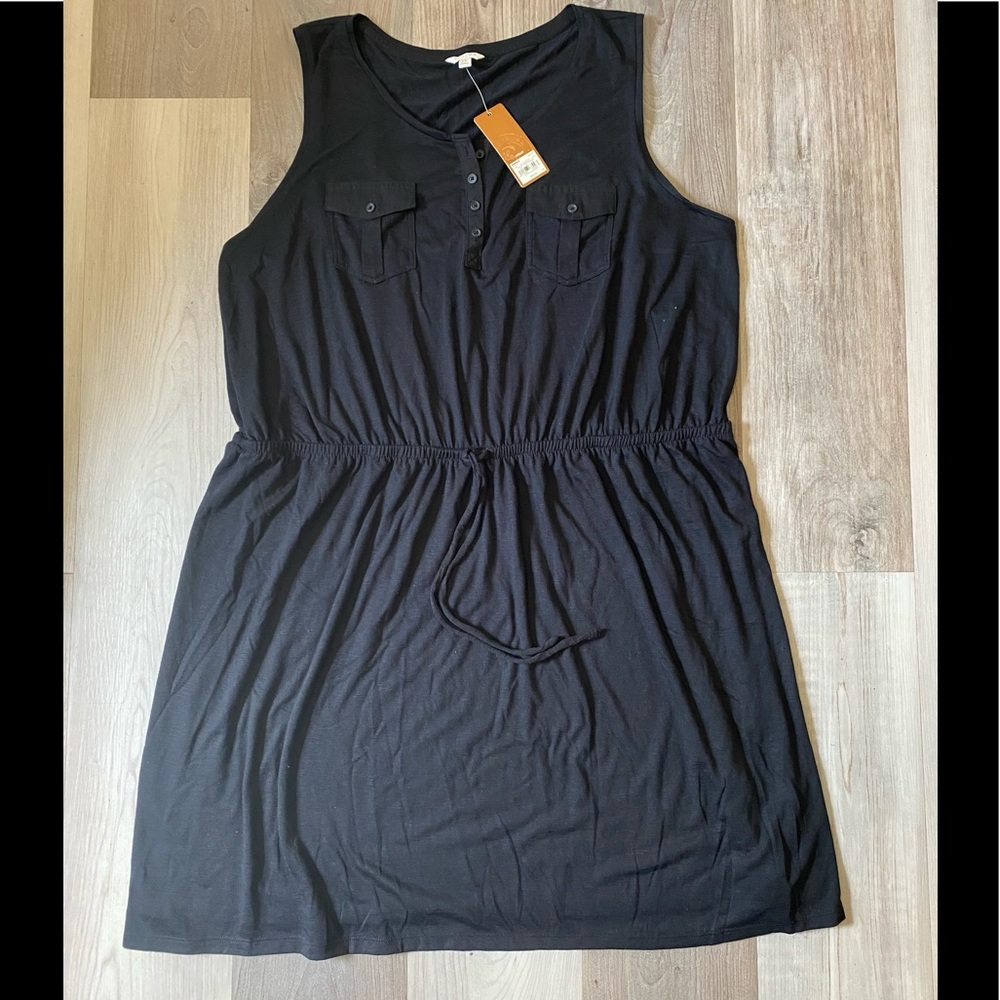 SONOMA 2X black waist tie midi summer dress